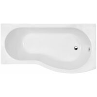 Modern P Shaped Shower Bath 1600mm Right Hand Acrylic Bathtub Leg Set White