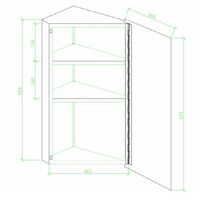 RAK Riva Corner Rectangular Bathroom Mirror Stainless Steel Cabinet 600 x 340mm