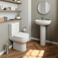 1700mm Bathroom Suite RH P Shaped Bath Screen Basin Toilet Shower Taps Waste