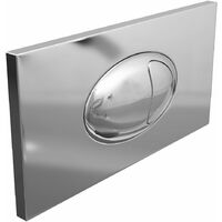 Bathroom WC Concealed Cistern Dual Push Button Flush Plate Chrome Rectangular - Silver