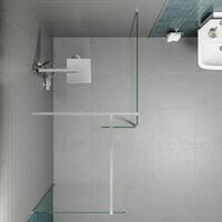 1100mm Walk In Wet Room Shower Enclosure 2 Panel Glass Screen 1700 x 900mm Tray - Clear