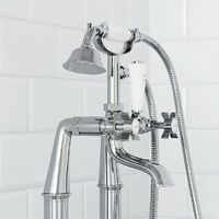 Traditional Freestanding Bath Waste Bathroom Crosshead Shower Mixer Tap Chrome