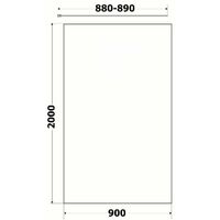 Aquadart Wetroom 10 900x2000mm Clear 10mm Safety Glass Panel Bathroom CE Marked