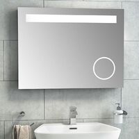 Vasari Led Illuminated Magnifying, Vasari Round Black Framed Bathroom Mirror 600 X 600mm
