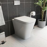 500mm Bathroom Toilet Soft Close Seat Back To Wall Cistern Furniture Unit Grey