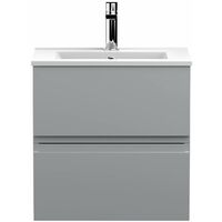 Vasari Silk Grey 500mm Wall Hung Vanity Unit Minimalist Basin Sink Bathroom