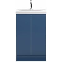 Vasari Silk Blue 500mm Floorstanding Vanity Unit Minimalist Basin Sink Bathroom