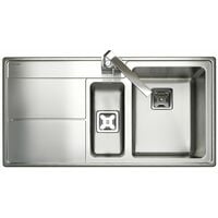 Rangemaster Arlington Kitchen Sink 1.5 Bowl LH Drainer Stainless Steel Waste - Silver