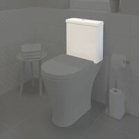 Bathroom Toilet Cistern Only Dual Flush Ceramic WC 375x378mm White Gloss - White