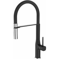 Monobloc Modern Kitchen Mixer Tap with Pull Out Hose Spray Single Lever Black