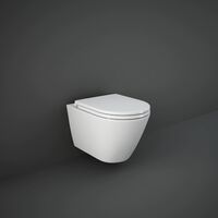 RAK Feeling Bathroom Wall Hung Toilet Pan Rimless White Top Fix Soft Close Seat