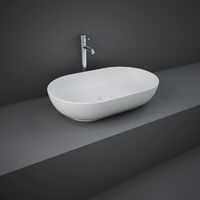 RAK Feeling Bathroom Oval Countertop Basin Sink Matt White 550mm Waste Stylish