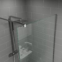 1400 x 800mm Walk In Shower Enclosure Wet Room 8mm Glass Screen Anti-Slip Tray - Clear