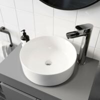 Ceramic Bathroom Vanity Wash Basin Sink Countertop Round Modern 352 x 352mm