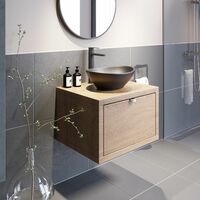 Bathroom Wall Hung Vanity Unit Sink Cabinet Wash Basin Sink Storage Drawer 600mm