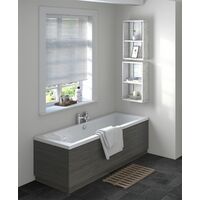 Modern Bathroom 1800mm Bath Front Side Panel Grey Brown MDF Wooden Plinth 18mm