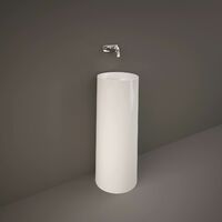 RAK Petit Freestanding Bathroom Pedestal Basin Sink Round Modern Alpine White
