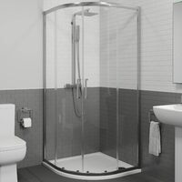 Bathroom Suite Quadrant Shower Enclosure Basin Sink Pedestal Toilet WC 900 White