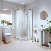 Bathroom Suite 900mm Quadrant Shower Enclosure Basin Sink Pedestal Toilet Tray