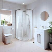 Bathroom Suite Quadrant Shower Enclosure Vanity Unit Basin Sink Toilet WC 900mm