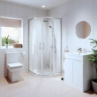 Bathroom Suite Quadrant Shower Enclosure Basin Sink Vanity Unit Toilet WC 900mm