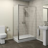 Bathroom Sliding Shower Door Enclosure 1000x760 Side Panel Easy Plumb Tray Waste