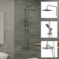 Bathroom Suite 1700mm L Shaped RH Bath Toilet Vanity Basin Shower Screen Panel