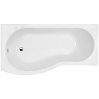 Bathroom P Shaped Shower Bath 1600mm LH Side End Panel Acrylic Leg Set White
