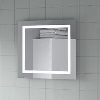 LED Bathroom Mirror 500x500mm Demister Pad Square Mains Powered Wall Mounted
