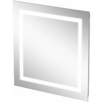 LED Bathroom Mirror 500x500mm Demister Pad Square Mains Powered Wall Mounted