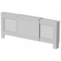 Radiator Cover Wall Cabinet Adjustable MDF Wood Grey Horizontal Style Modern