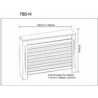 Radiator Cover Wall Cabinet Small MDF Wood Grey Horizontal Style 780x815 Modern - Grey