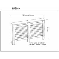 Radiator Cover Wall Cabinet MDF Wood Grey Horizontal Style 1520x815mm Modern
