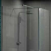 1100mm Walk In Wet Room Shower Enclosure 2 Panel Glass Screen 1700 x 700mm Tray