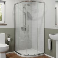 Bathroom Suite Quadrant Shower Enclosure Basin Sink Pedestal Toilet WC Tray 800