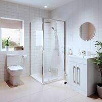 Bathroom Suite Pivot Shower Enclosure Vanity Unit Basin Sink Toilet WC Tray 760