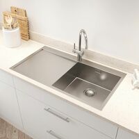 Kohler True Kitchen Sink Single Bowl Stainless Steel Left Hand Waste 920x510mm