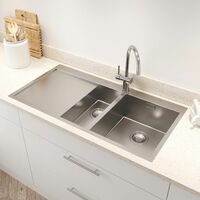 Kohler True Kitchen Sink 1.5 Bowl Stainless Steel Left Hand Waste 1000x510mm