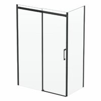 Frameless Sliding Shower Door & Panel enclosure 8mm Glass Black 1200 x 800mm - Black