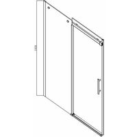 Frameless Sliding Shower Door & Panel enclosure 8mm Glass Black 1200 x 800mm
