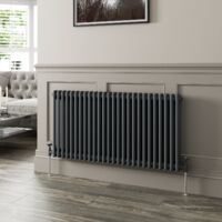 600 x 1190mm Double Horizontal Traditional Colosseum Anthracite Column Radiator
