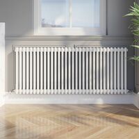 600 x 14600mm Double Bar Horizontal Traditional Colosseum White Column Radiator