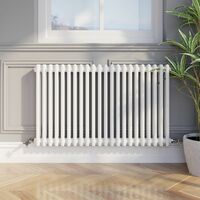 600 x 1010mm Double Bar Horizontal Traditional Colosseum White Column Radiator