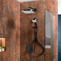 Mira Evoco Dual Thermostatic Mixer Shower Adjustable Fixed Heads Black Modern