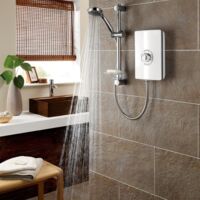 Triton Aspirante Electric Shower 8.5kW Modern White Gloss 5 Spray - White