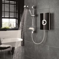Triton Aspirante Electric Shower 8.5kW Modern Black Gloss 5 Spray