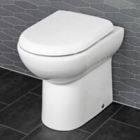 BTW Back to Wall Toilet WC Pan Soft Close Seat Concealed Cistern Floor Fix Kit - White