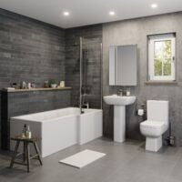 Complete Bathroom Suite 1700 Straight Bath Screen Toilet Basin