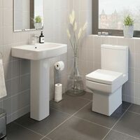 Royan L Bathroom Suite with Right Hand Bath - White