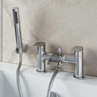 Waterfall Bathroom Basin Tap Bath Shower Mixer Tap Set Chrome - Silver